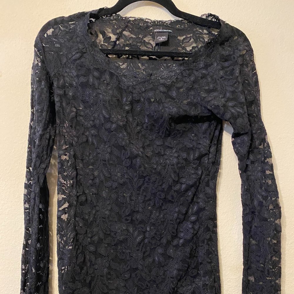 Moda International Black Lace Top